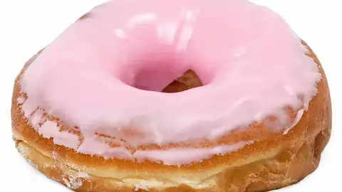 Pink iced doughnut