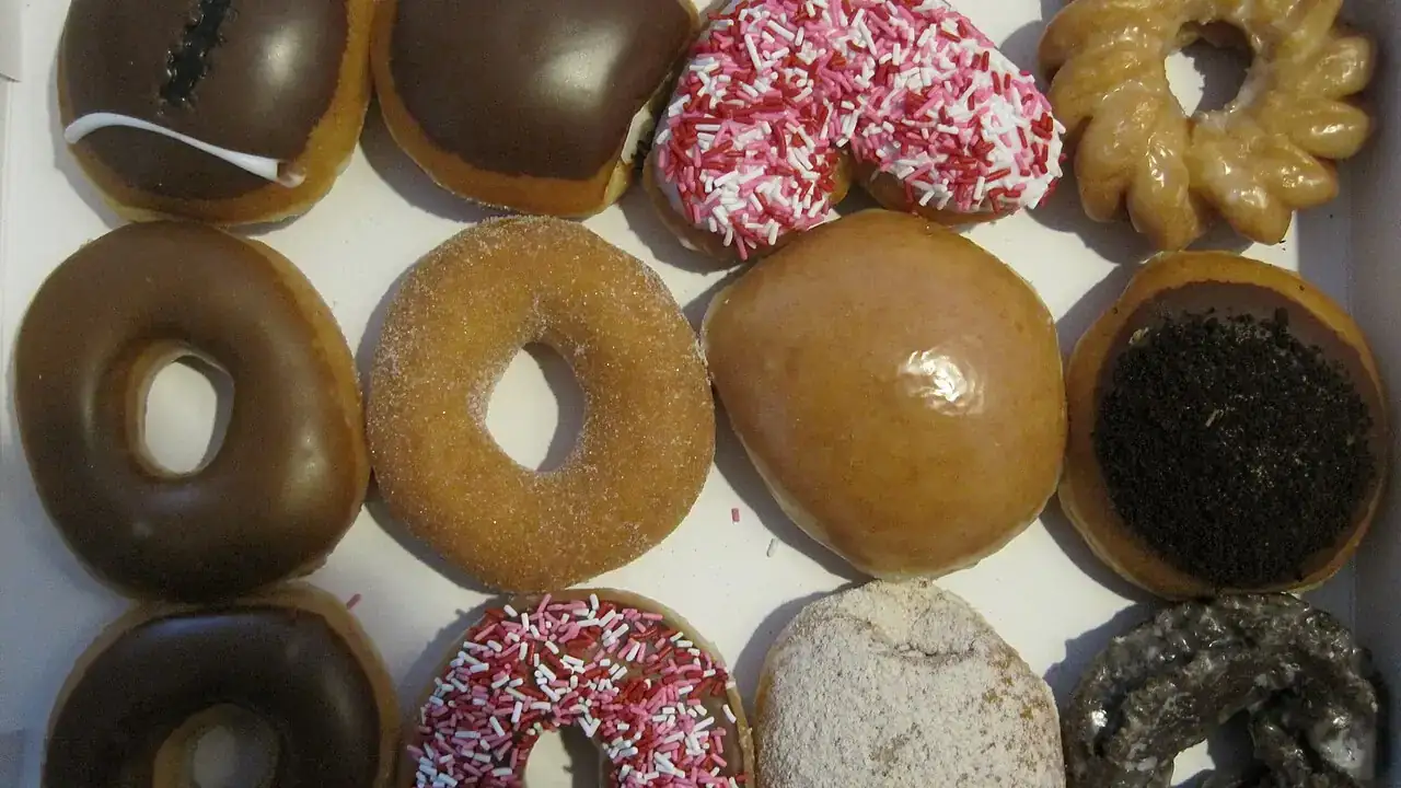 Box of mixed doughnuts
